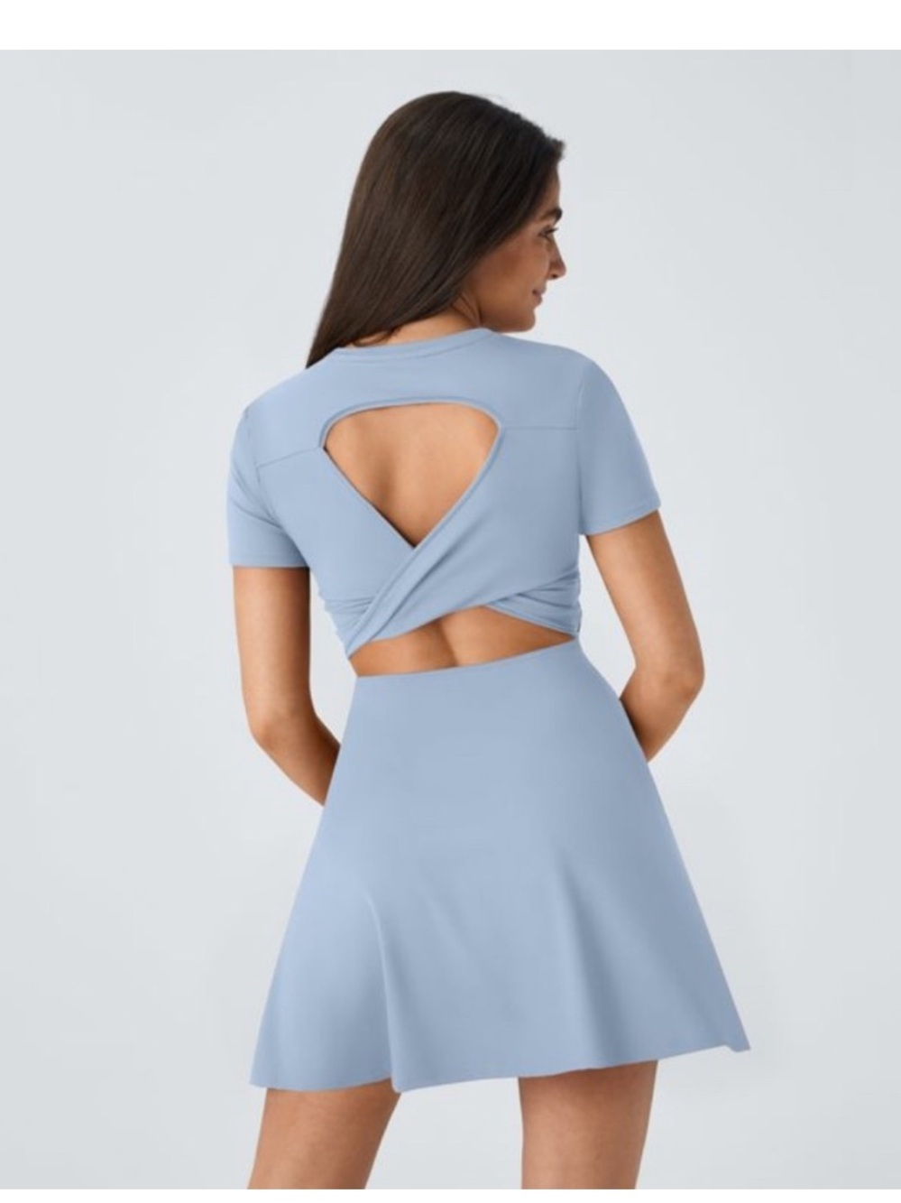 HALARA TWISTED BACKLESS MINI DRESS